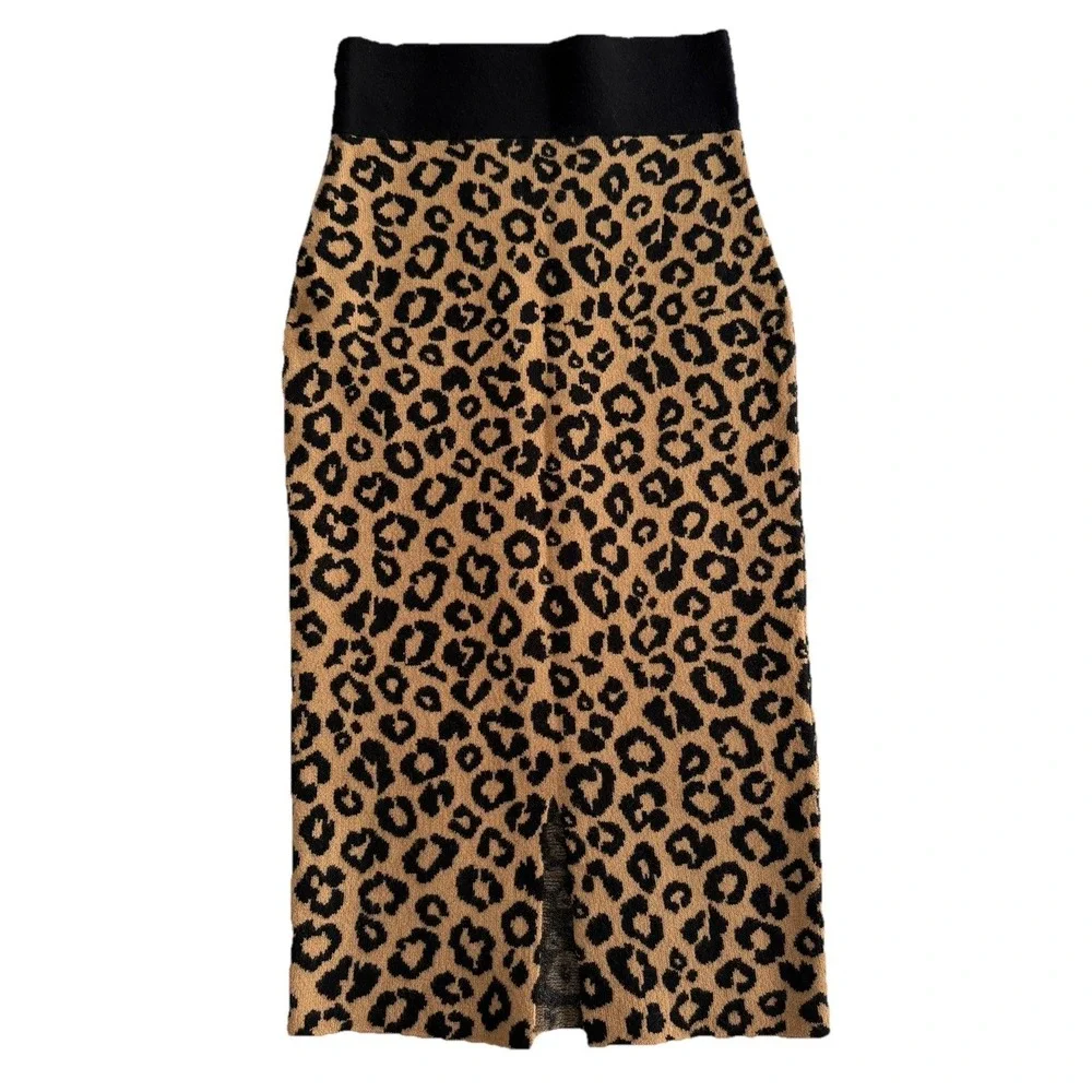 Veronica‎ Beard Bethel 🐆 Leopard Print Wool Pencil Skirt XS Office Siren Luxury